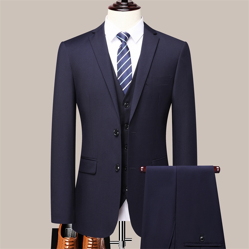 QFV507045555501<2 QFV507045555501<2 Business Casual Professional Suit Men's Trousers Groom Groomsman Tuxedo Vest Three-Piece Set New Style_voghion.com