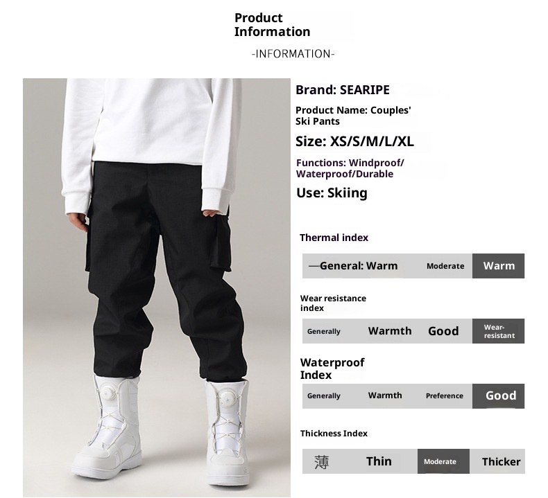 001 Xueyi Pai Double Board Snowboard For Women And Men Waterproof Warm Leggings Pants Ski Suit Korea_voghion.com