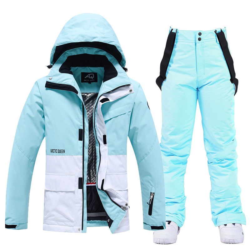 001 Suit Set For Men And Women Couples Winter Windproof Water-Resistant Warm Snowboard Snow Ski Pants Korean Version_voghion.com