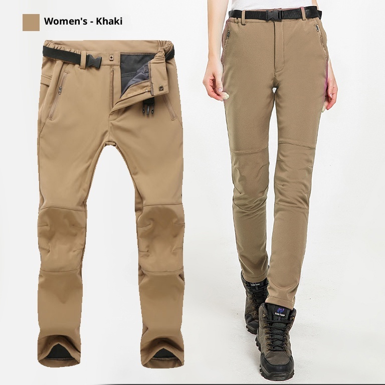 001 Outdoor Softshell Pants For Men Women, Waterproof, Windproof, Hiking, Fleece, Skiing, Large Size, Thickened, Autumn And_voghion.com