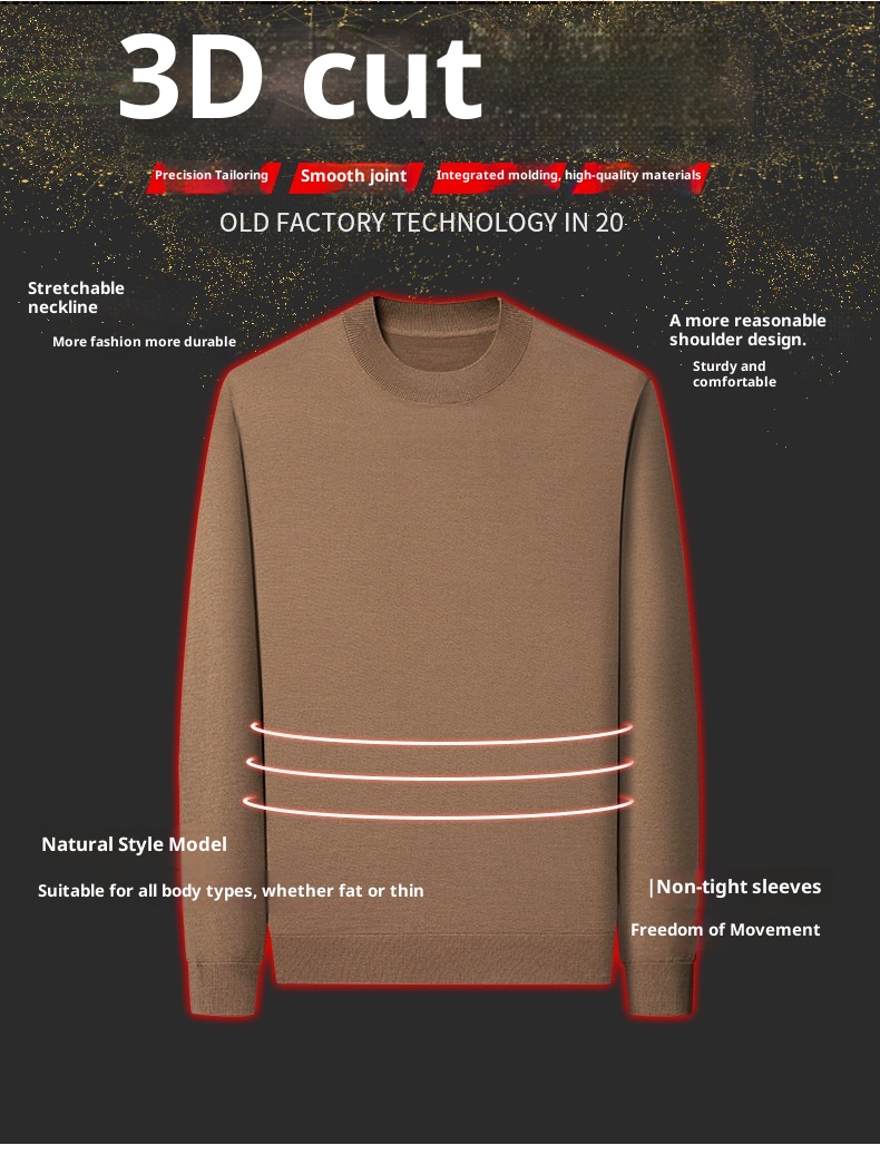 ragazzo Ragazzo Ragazzo Autunno Inverno Fine Spun 100% Lana Maglia Base Layer Calda Camicia Tinta Unita Mezza Dolcevita Vestibilità Slim Semplice Mezza età_voghion.com