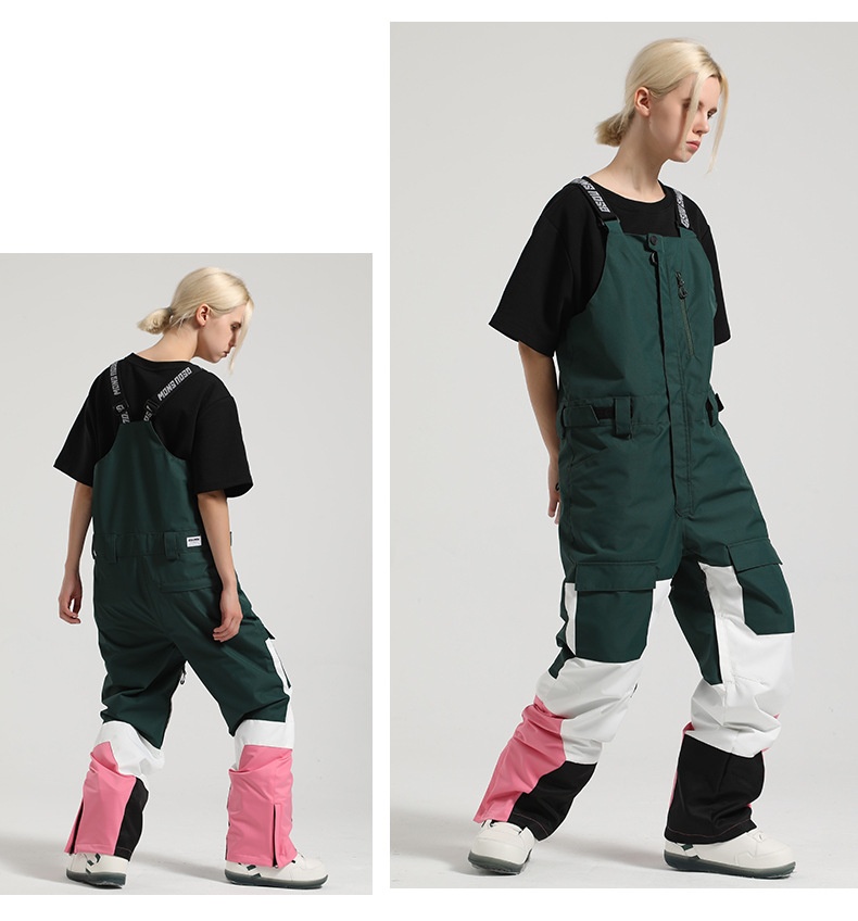 001 Nowe męskie spodnie snowboardowe, wiatroodporne, wodoodporne, ciepłe, z blokami kolorów, do pracy, do użytku na zewnątrz, jednoczęściowe, narciarskie, damskie_voghion.com