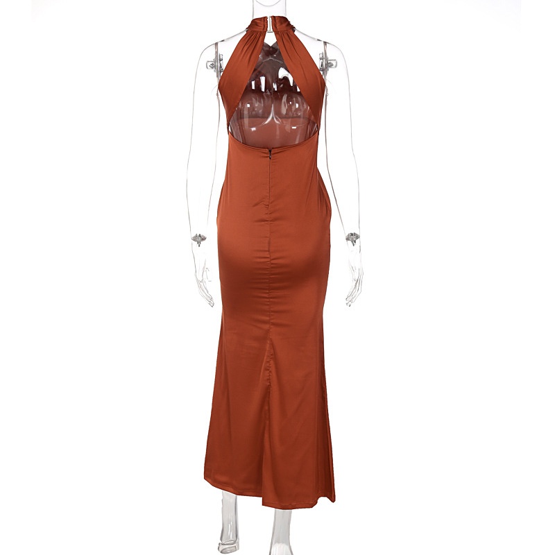 Robe ChicShe été 2025, style européen et américain, coupe slim, sans manches et dos nu, couleur unie, pour femmes (vente en gros)._voghion.com