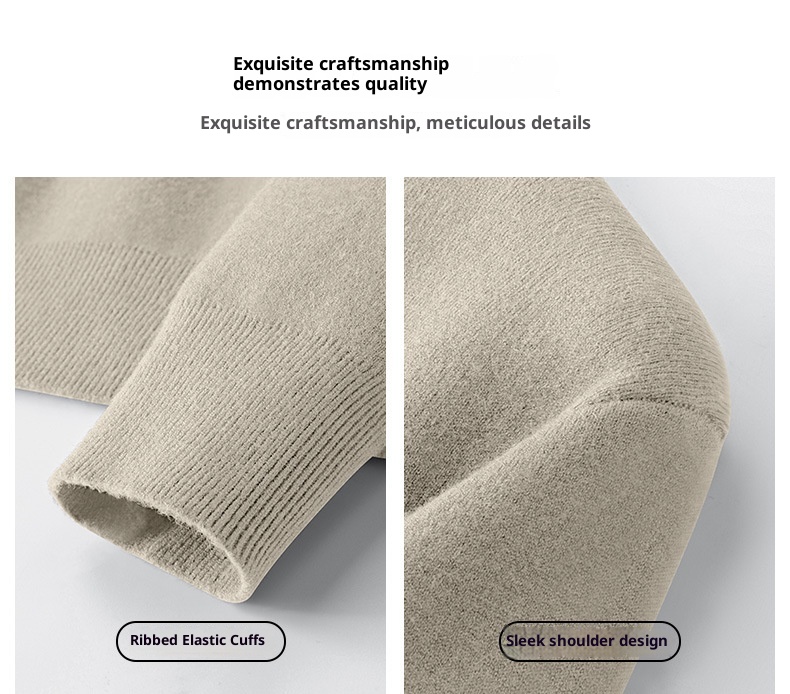 Maglione lavorato a maglia caldo in lana modale da uomo, maglietta base autunno inverno, scollo rotondo, versatile, manica lunga, all'ingrosso_voghion.com