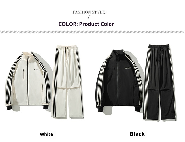 001 Cro-Border Hot-Selling Winter New Three-Stripe Suit Set Waterproof Windproof Stand Collar Jacket Fleece-Lined Ski_voghion.com