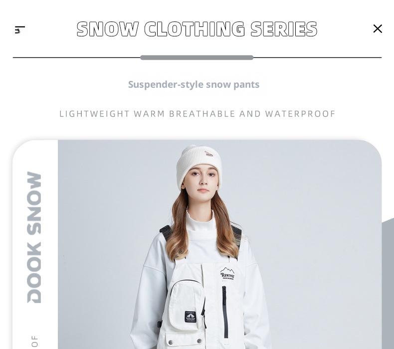 001 Arbeits-Latzhose für Damen und Herren, geeignet zum Snowboarden und Skifahren, wasserdicht, winddicht, gepolstert, warm, figurformend, einteilig_voghion.com