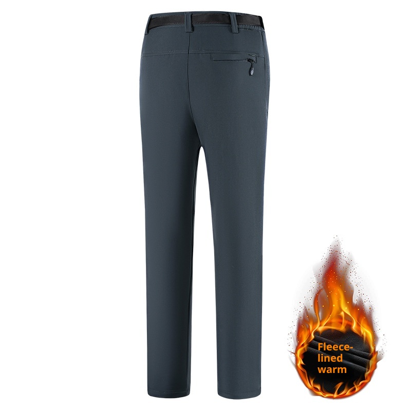001 Cross-Border Outdoor Soft Shell Winter Skiing Hiking Loose Windproof Waterproof Softshell Pants Thickened Warm_voghion.com