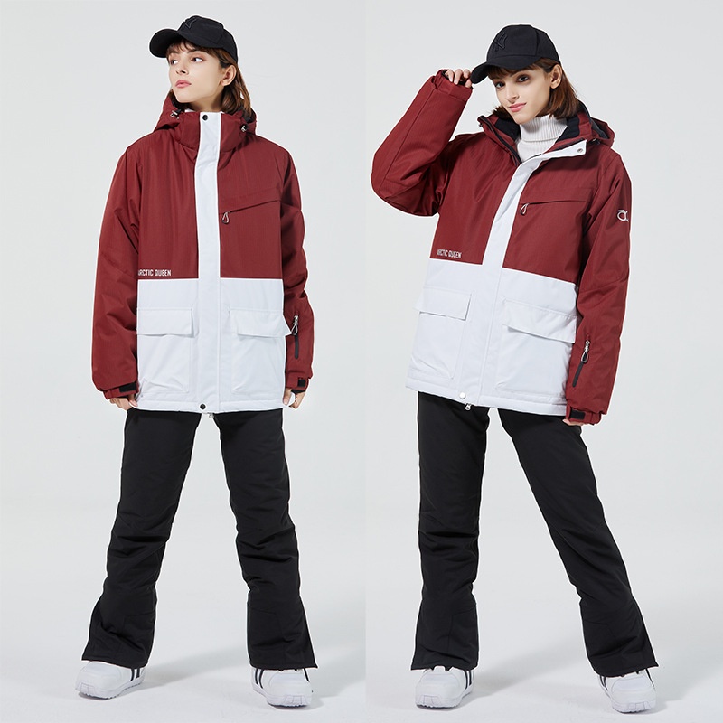 001 Suit Set For Men And Women Couples Winter Windproof Water-Resistant Warm Snowboard Snow Ski Pants Korean Version_voghion.com