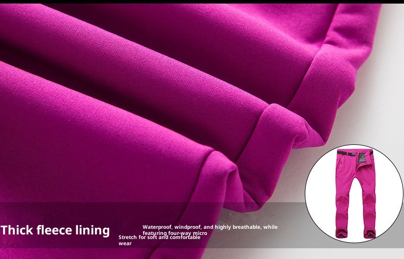 001 Outdoor Softshell Pants For Men Women, Waterproof, Windproof, Hiking, Fleece, Skiing, Large Size, Thickened, Autumn And_voghion.com