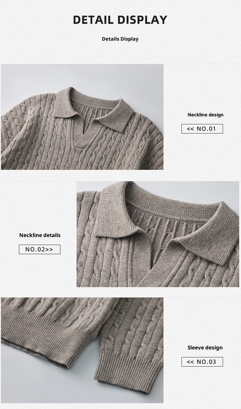 ragazzo Ragazzo Ragazzo APO Abbigliamento|Maglione da uomo transfrontaliero in stile coreano, stile antico, ampio, con collo a gabbiano, lavorato a maglia a trecce, lungo_voghion.com