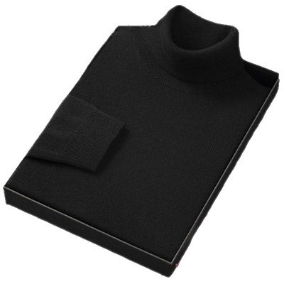 boy Boy Boy Foreign Trade Double Turn High Neck Men Wool Soft Warm Knitted Solid Color Slim Fit Base Sweater Trendy_voghion.com