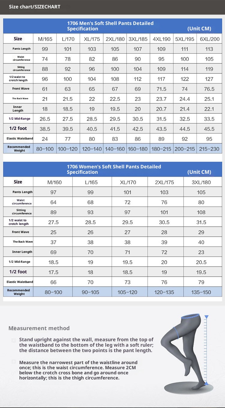 001 Outdoor Softshell Herren Fleecegefüttert Winter Winddicht Wasserdicht Warm Wander Skihose Damen Leicht_voghion.com