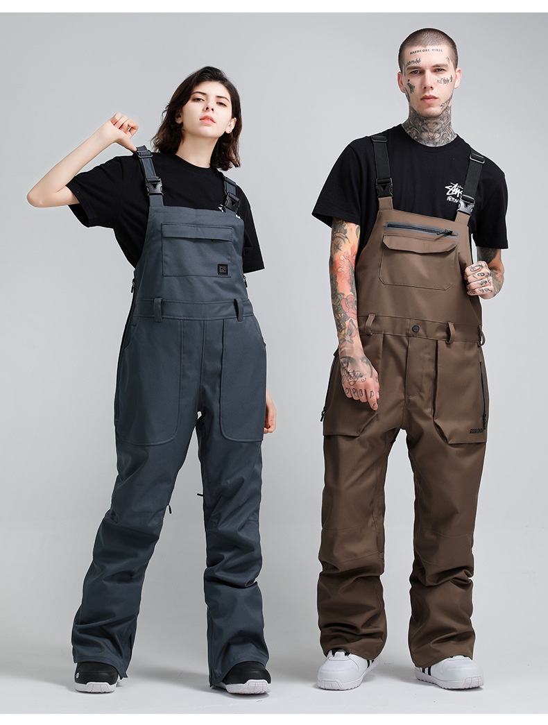 001 Gsousnow Strap Męskie Luźne Wodoodporne Ciepłe Spodnie Snowboardowe Damskie Jednoczęściowy Kombinezon Narciarski_voghion.com