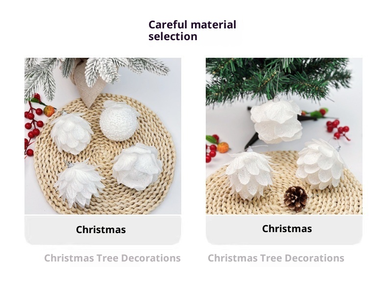 Lillian Cross-Border Foam Atmosphere Fluffy Ball White Christmas Tree Sticky Powder Decoration Petal_voghion.com