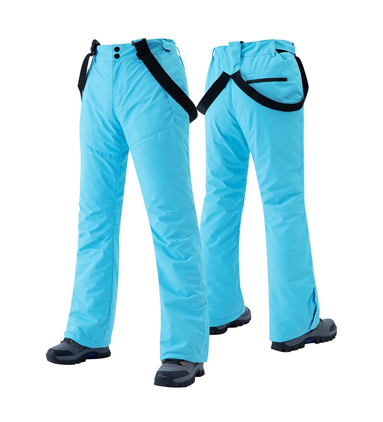 001 Takım Tek Çift Tahta Erkek ve Kadın Salopet Rüzgar Geçirmez Su Geçirmez Sıcak Kar Slim Fit Kore Kayak Pantolonu_voghion.com