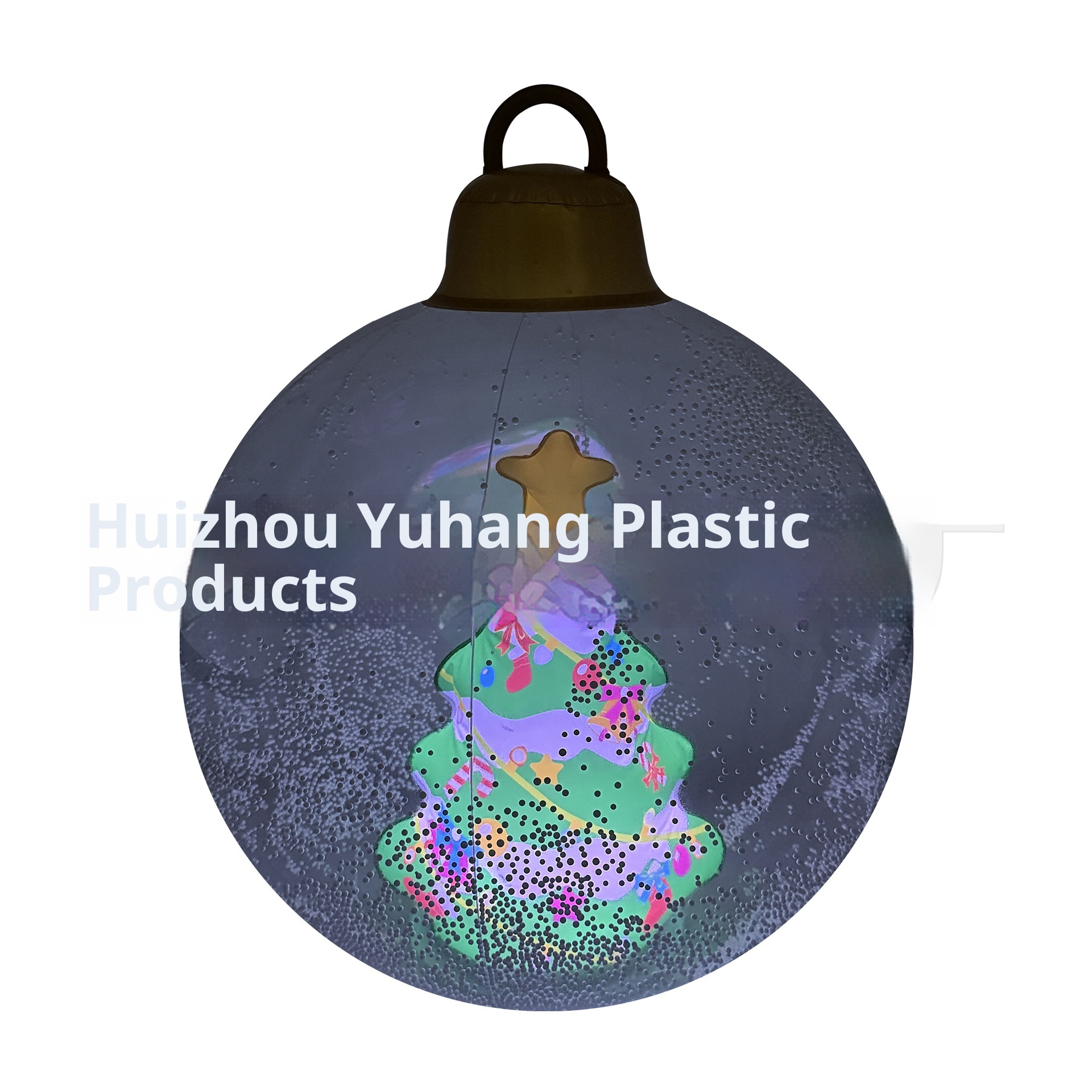 Lillian Cross-Border PVC Snowflake With Lights LED Atmosphere Inflatable Children's Christmas Snowman Decoration Ball_voghion.com