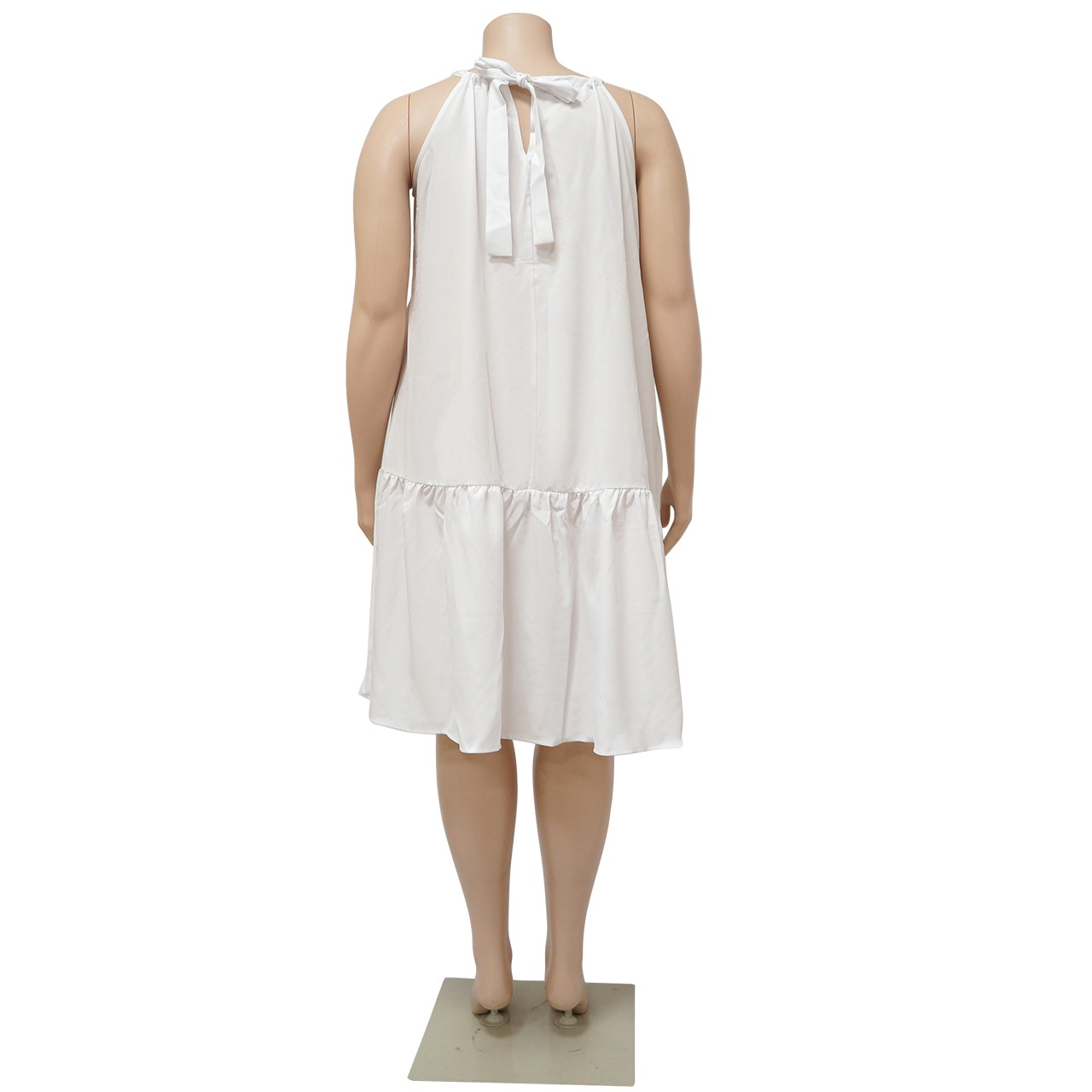 ChicShe European And American Plus Size Women's Fashion Casual Solid Color Positioning Print Nightclub Style Loose Strap Ruffle_voghion.com