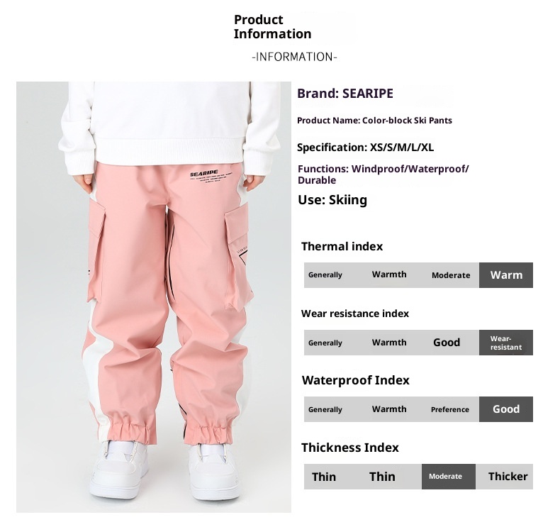 001 Snowboardanzug mit Bündchen für Damen und Herren, Skiausrüstung, winddicht, wasserdicht, lasergeschnitten, Arbeitskleidung, Schneehose_voghion.com