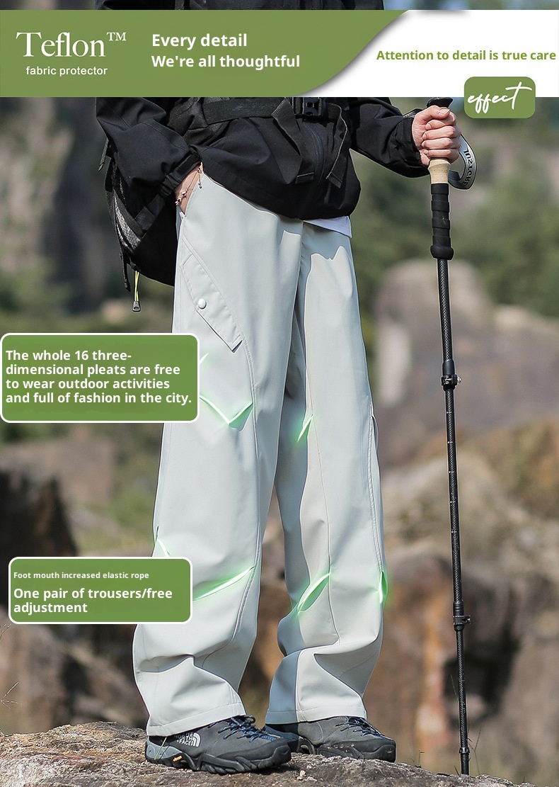 001 Outdoor Softshell-Hose für Damen und Herren, wind- und wasserdicht, ideal zum Wandern im Frühling und Herbst, lockere Passform, lange Hose zum Trekking_voghion.com