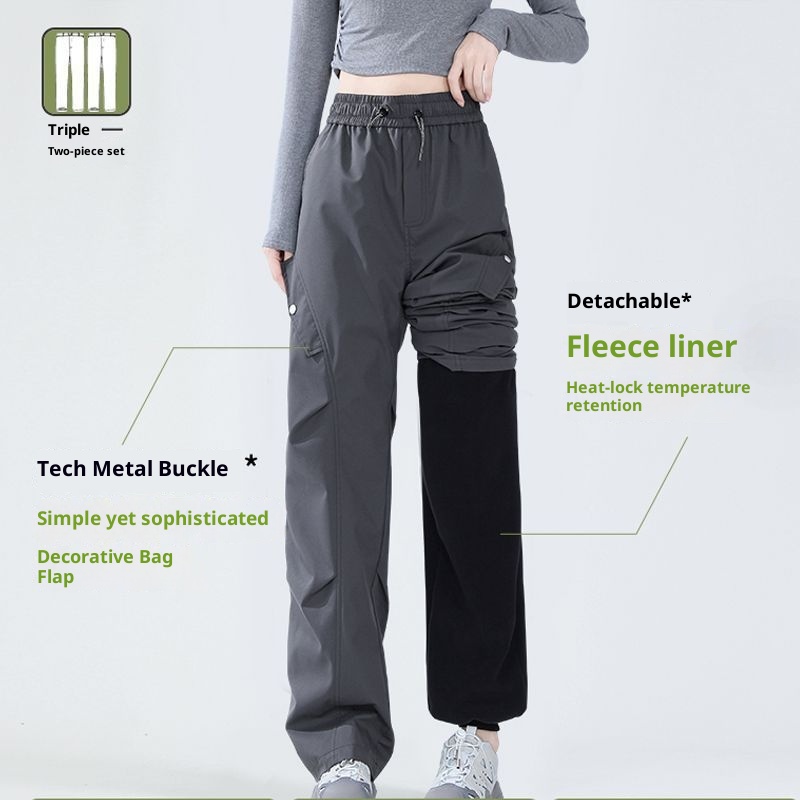 Pantaloni da sci invernali antivento impermeabili e antifreddo, spessi e foderati in pile termico, 001 Northeast Harbin Town, per uomo e donna_voghion.com