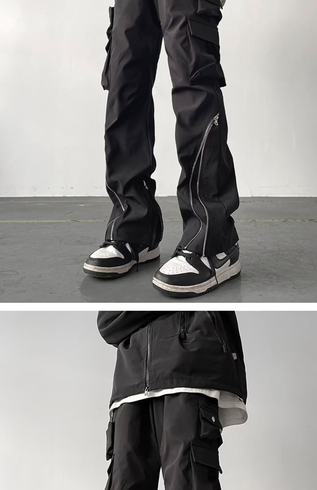 001 High Street Design Zipper American Workwear Pantaloni da sci softshell funzionali da trekking da uomo antivento per ragazzi_voghion.com