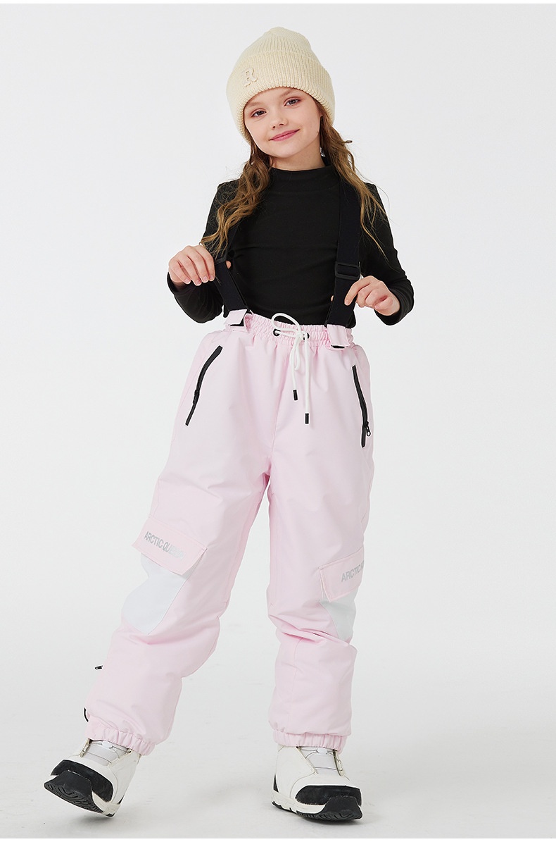 001 Yeni Çocuk Kayak Pantolonu Erkek Kız Kış Su Geçirmez Sıcak Açık Hava Snowboard Tulumları Soğuğa Dayanıklı_voghion.com