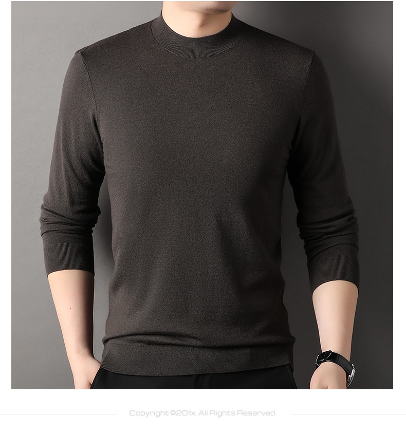 ragazzo ragazzo ragazzo fine filato 100% puro mezzo dolcevita autunno inverno lana puyuan lavabile in lavatrice maglione base camicia sottile parte superiore_voghion.com