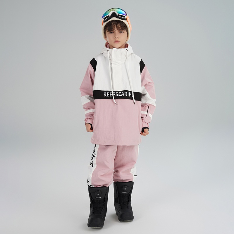 001 Xueyipai Zestaw dziecięcy dla chłopców i dziewcząt, wiatroodporny, wodoodporny, ciepły, duży zestaw spodni narciarskich dla dzieci_voghion.com