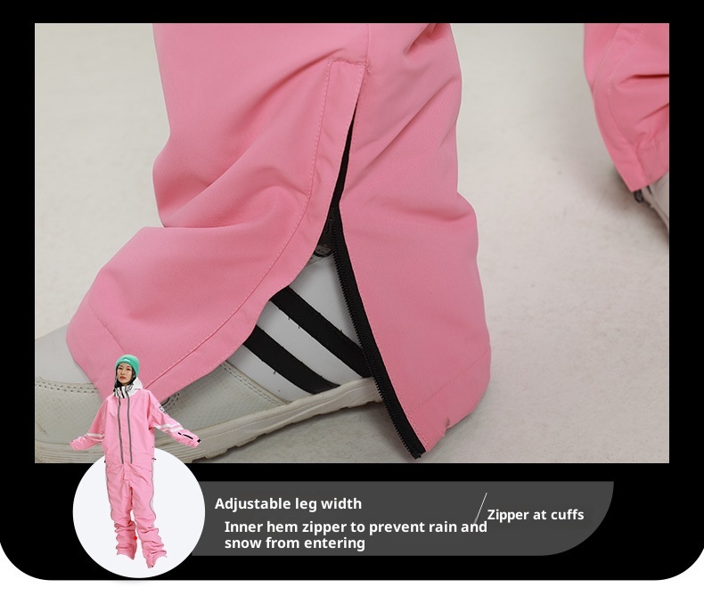 001 Outdoor One-Piece Suit Set For Women, Padded Snowboard Waterproof Men's Double Board Couple Ski Jacket And Pants_voghion.com