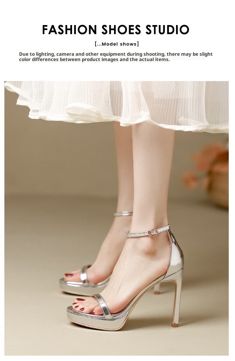 Zees 2025 nuovi sandali estivi alla moda con tacco alto, cinturino singolo, stiletto sexy, versatili, impermeabili, con suola spessa, per le donne_voghion.com