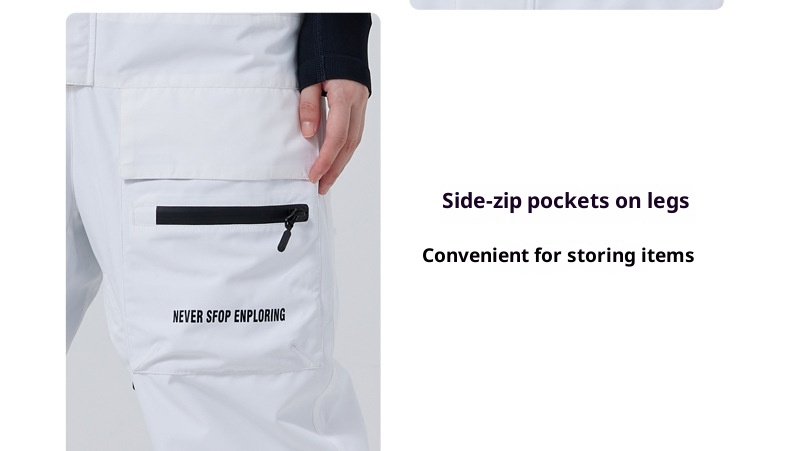 Salopette tendance 001 pour femme, pantalon de snowboard et de ski pour homme, coupe-vent, imperméable, chaud et respirant, idéal pour les activités de plein air._voghion.com