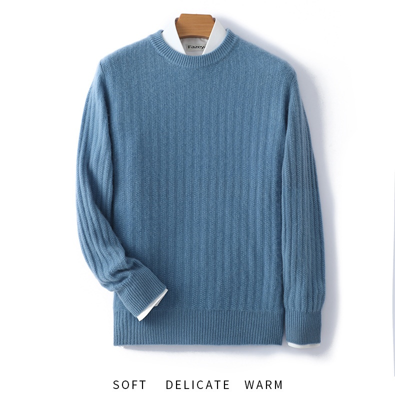 ragazzo Ragazzo Ragazzo 2024 Autunno Inverno Nuovo Uomo Giovanile Pura Lana Spessa Caldo Maglione Girocollo Maglia Top Base Camicia_voghion.com