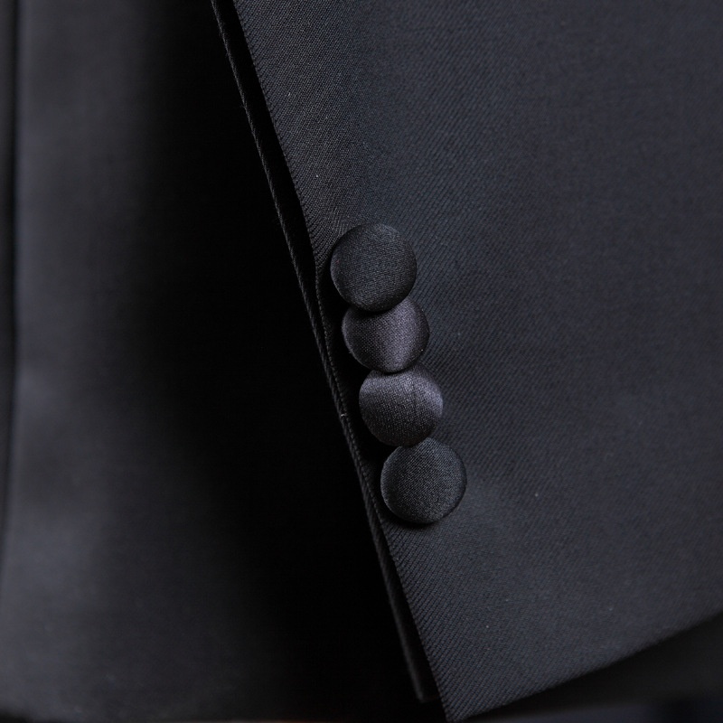 7045555501<2 QFV507045555501<2 Shanghai Men's Black Formal Wear Wedding Groom Performance Suit Emcee Brand Set Green Fruit Silk Satin Collar Custom_voghion.com