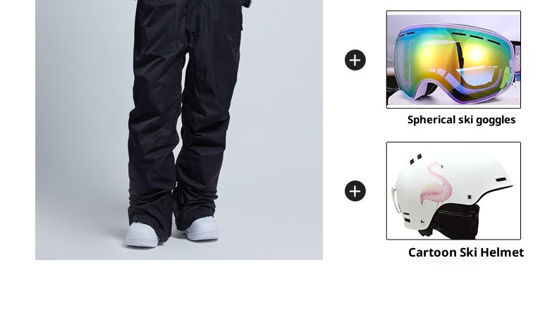 001 Arbeits-Latzhose für Damen und Herren, geeignet zum Snowboarden und Skifahren, wasserdicht, winddicht, gepolstert, warm, figurformend, einteilig_voghion.com