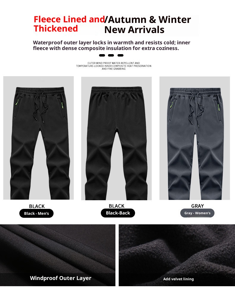 001 Tybetańskie spodnie typu softshell dla mężczyzn i kobiet, do wędrówek na świeżym powietrzu, z podszewką z polaru, pogrubione, wodoodporne, odporne na zużycie,_voghion.com