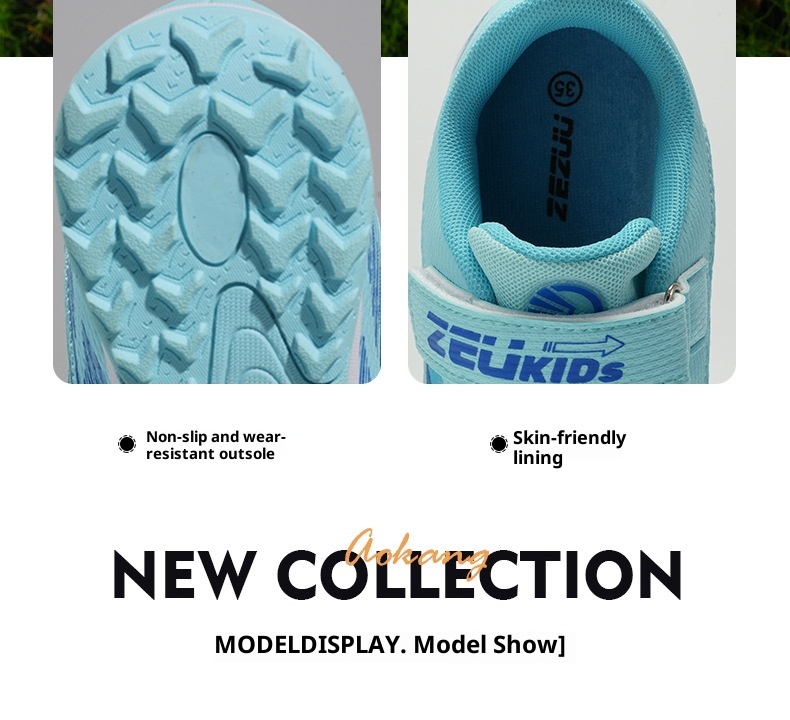 ShoeGlobe Summer Mesh Breathable Sweat-Absorbing Children's Low-Cut Studded Wear-Resistant Boys And Girls Non-Slip Soccer Shoes_voghion.com