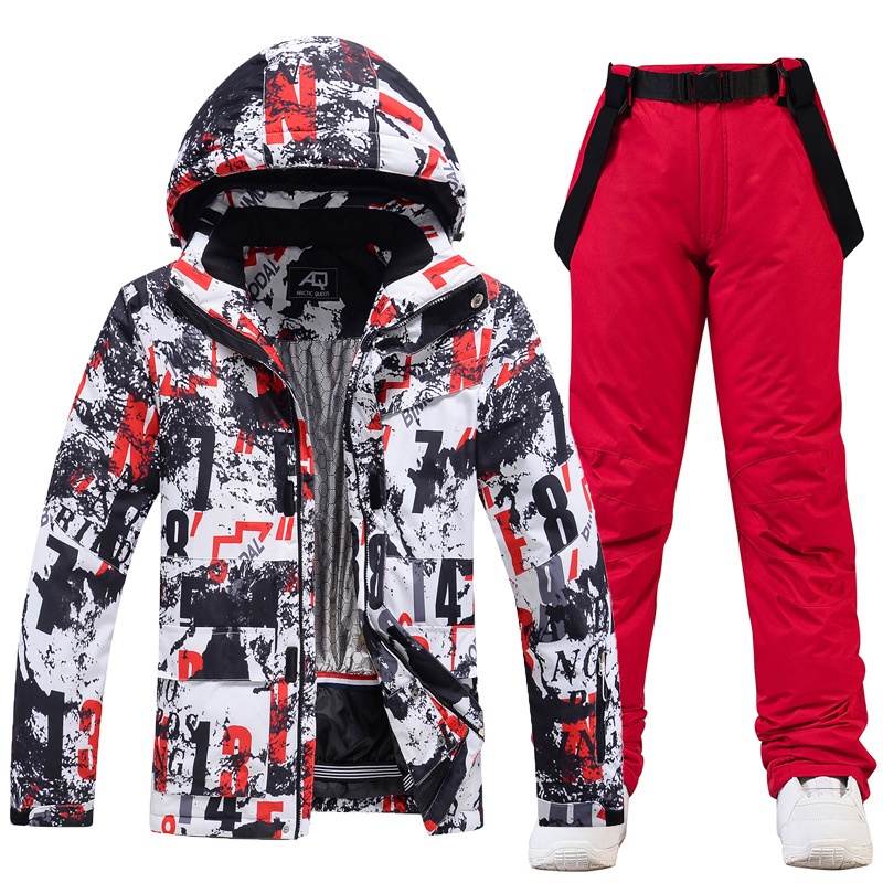 001 New Men's Suit Winter Outdoor Windproof Water-Resistant Warm Thickened Snowboard Snow Ski Jacket And Pants_voghion.com