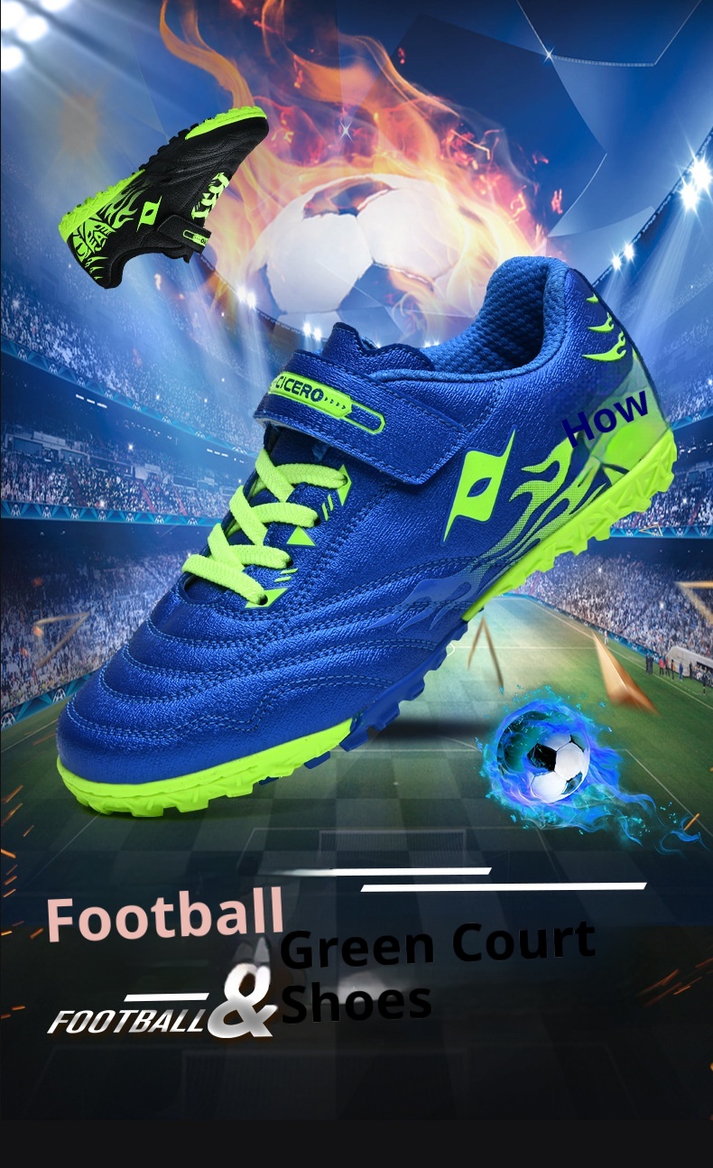 ShoeGlobe Youth TF Fußballschuhe für Kinder, Schüler und Jungen mit Klettverschluss_voghion.com
