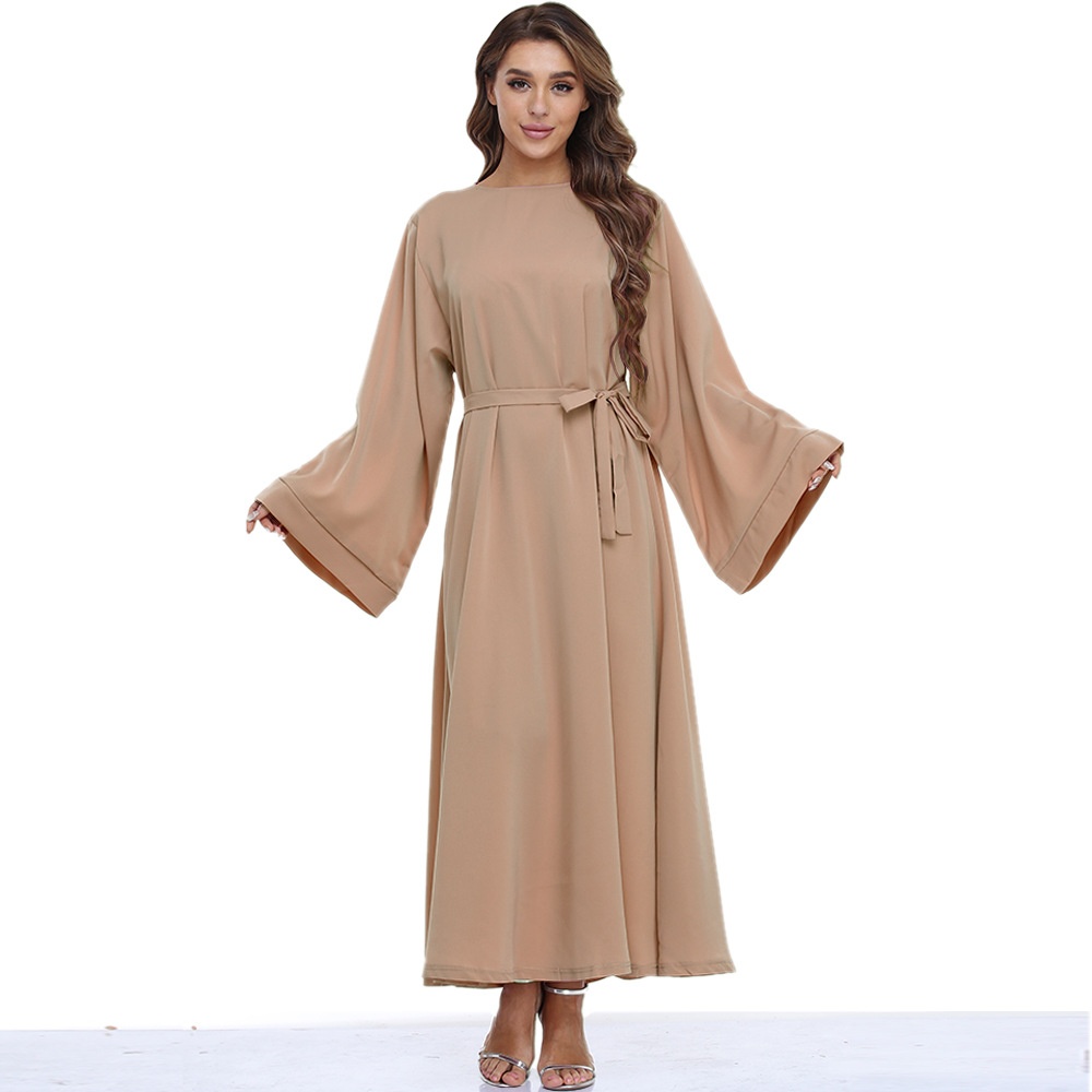 ChicShe Foreign Trade Clothing Prayer Lace-up Skirt Plus Size Dress Autumn Middle Eastern Muslim Robe_voghion.com
