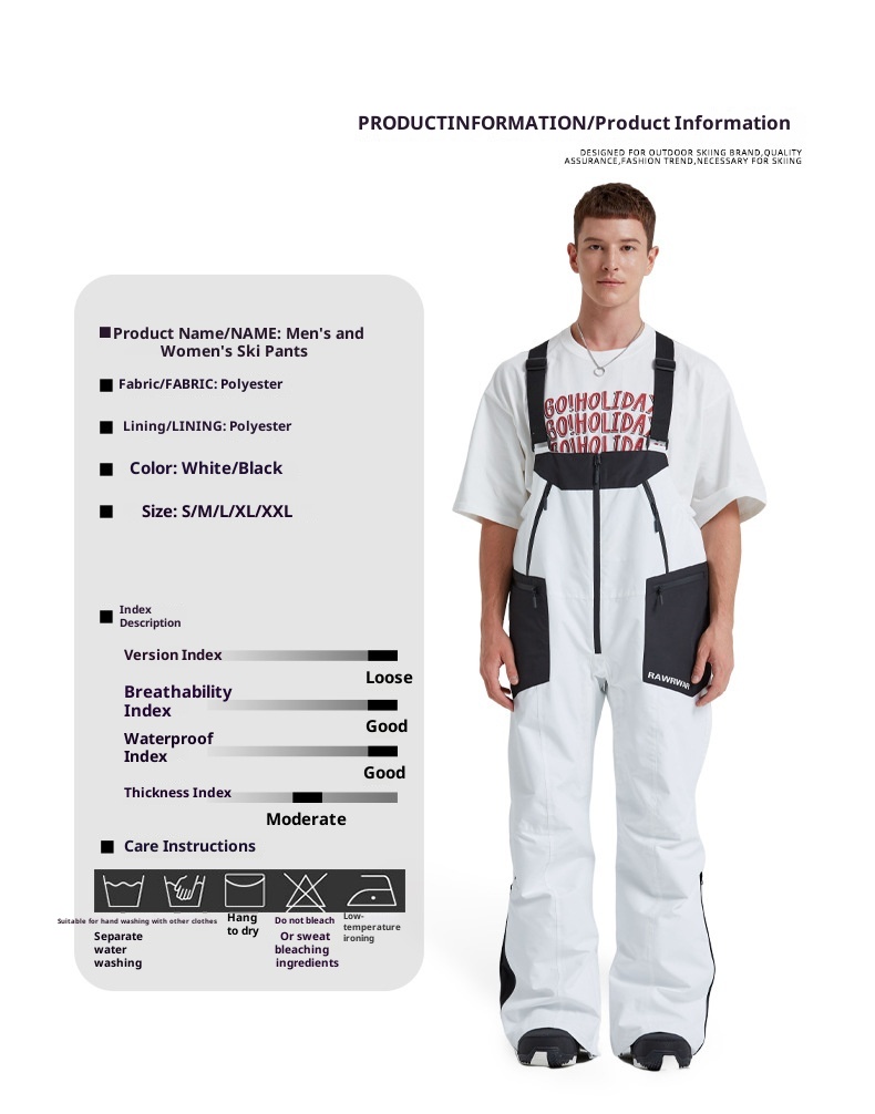 001 2023 Pantaloni da sci invernali alla moda in stile coreano per uomo e donna, impermeabili, caldi e da neve_voghion.com