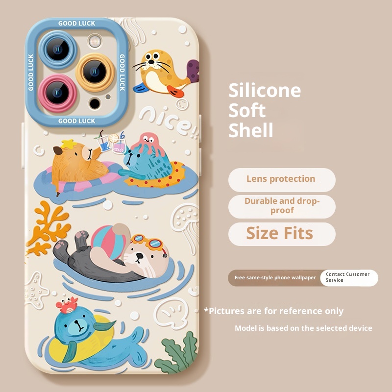 TechGlobe Cartoon Compatible With 16 New Model Anime 15 Plus Export 14 Silicone Soft 13 Mini Phone Case Pro Max_voghion.com