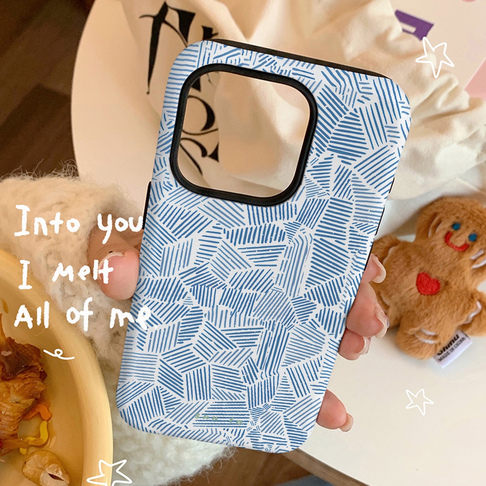 Coque rigide TechGlobe Ins Style Personality Patchwork à rayures, compatible avec iPhone 16 Pro Max/14/11/X_voghion.com