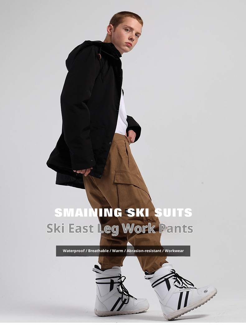 001 Smain New Snow Men, Windproof, Waterproof, Warm, Durable, Leg-Tighten Pants, Jogger Pants For Snowboard And_voghion.com