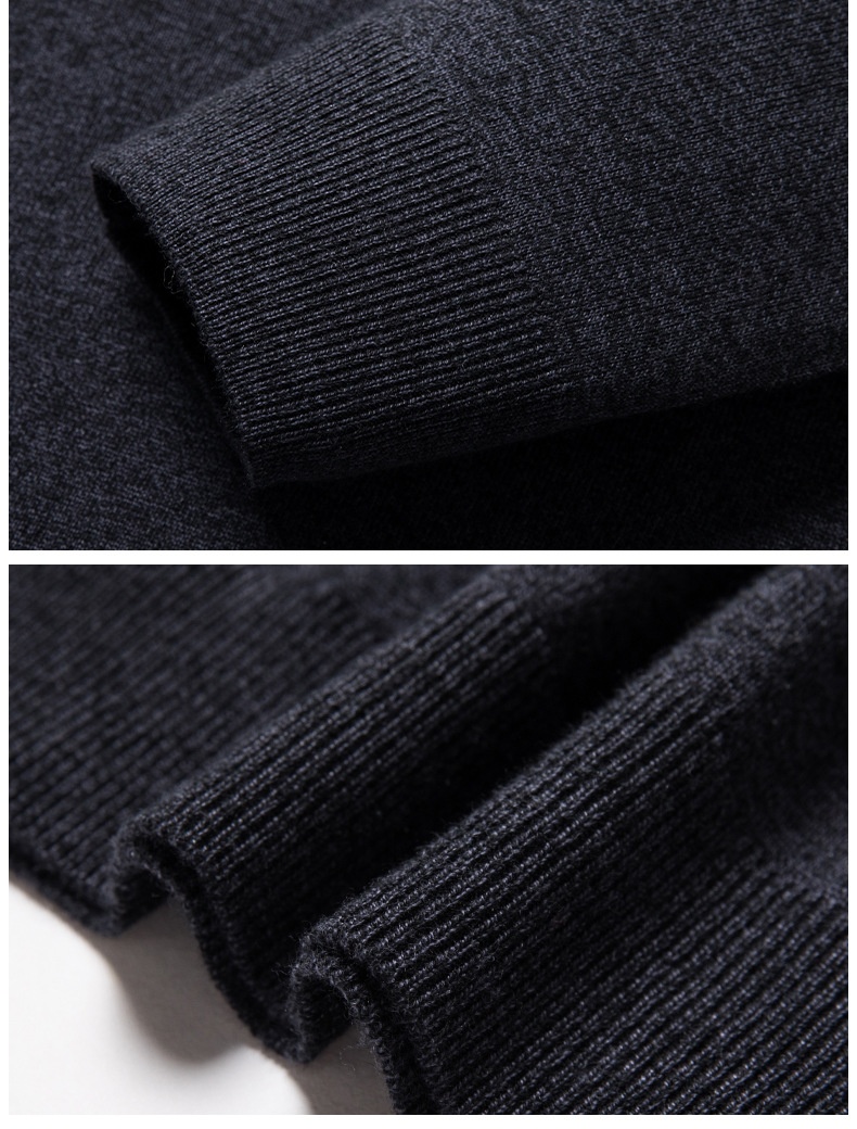 boy Boy Boy Autumn Thin Wool Men, High-End Business Turn-Down Collar Dad Sweater, Loose Base Knit Sweater For Men_voghion.com