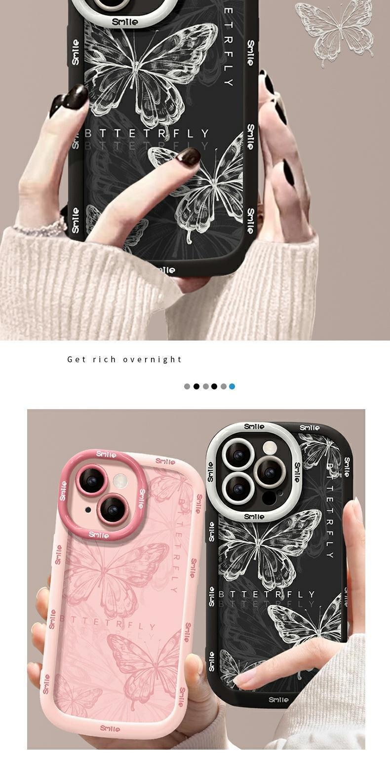 TechGlobe Coque Puff Papillon Plein Écran Compatible avec iPhone 13 et iPhone 14 Pro Max Creative Ins_voghion.com