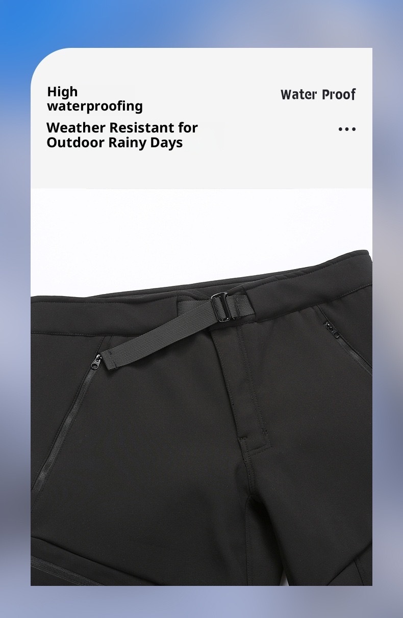 001 Pantaloni da sci impermeabili antivento da uomo, foderati in pile termico, per l'autunno e l'inverno_voghion.com