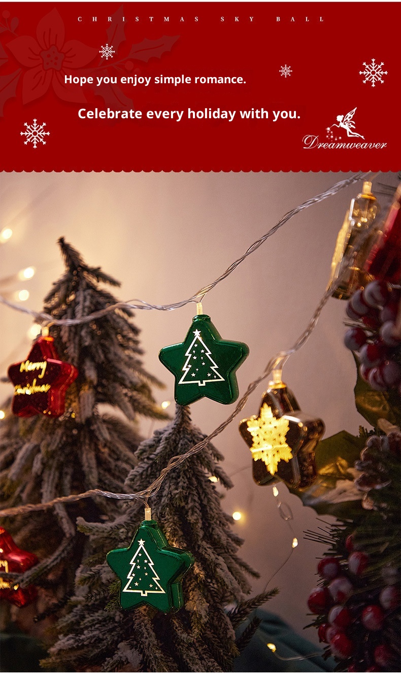 Decorazione per finestra transfrontaliera Lillian, stella elettrolitica, albero di Natale, disposizione d'atmosfera, luci a LED Tienlu Ball_voghion.com