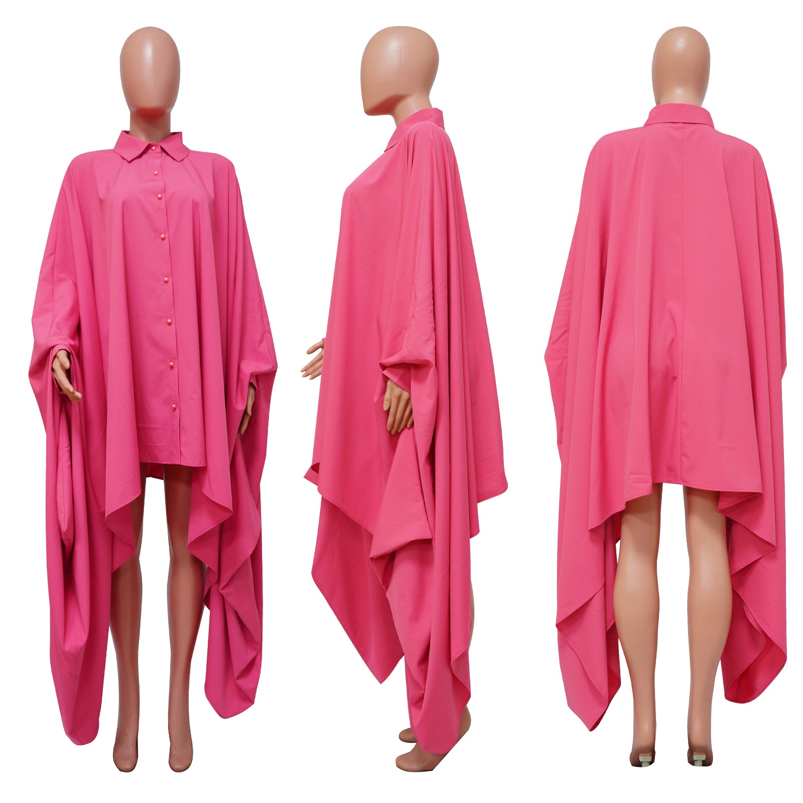 ChicShe K10324 European And American Cross-Border Women's Clothing Independent Station Pure Autumn Color Plus Size Blouse_voghion.com