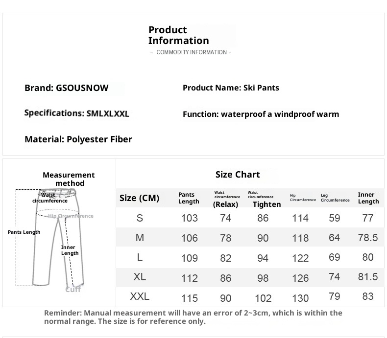001 2223 Neue Herren Ski Snowboard Winddicht Wasserdicht Atmungsaktiv Cargo Doppel Board Locker Große Größe Verschleißfest Schnee_voghion.com