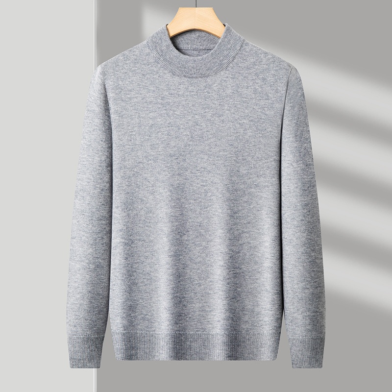 Maglione lavorato a maglia da uomo Boy Boy 320g, collo alto spesso, tinta unita, caldo e casual, stile invernale spesso_voghion.com